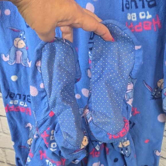 Eeyore Adult Onesie Fleece Pajama Disney Winnie the Pooh Jumpsuit Footie PJ 1pc - Picture 7 of 10